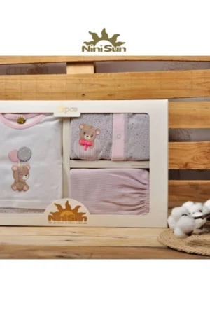 ست 5 تیکه جعبه ای طرح خرس و قلب نی نی سان