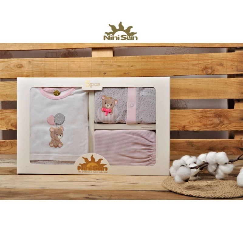 ست 5 تیکه جعبه ای طرح خرس و قلب نی نی سان