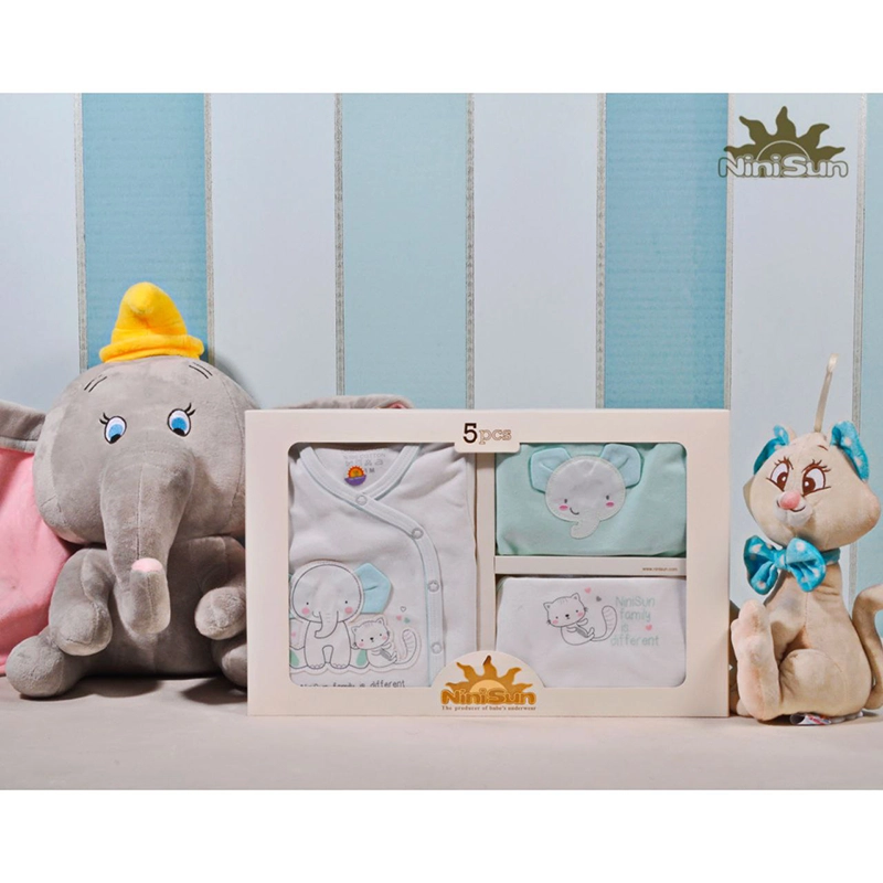 ست 5 تیکه جعبه ای فیل و گربه نی نی سان