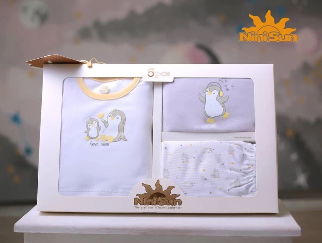 ست 5 تیکه جعبه ای طرح پنگوئن نی نی سان