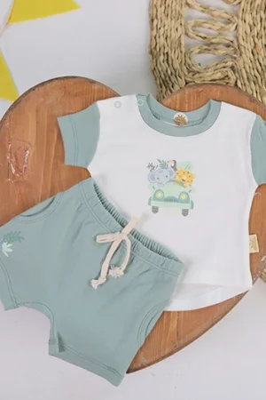 شلوارک پسرانه طرح فارست نی نی سان