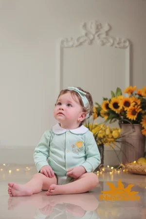 زیر دکمه دار  بلند دخترانه طرح فلورا