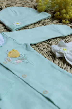 زیر دکمه دار بلند دخترانه طرح فلورا نی نی سان