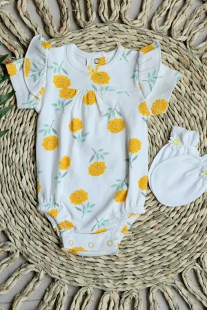 زیر دکمه دار کوتاه دخترانه طرح فلورا نی نی سان