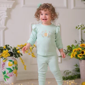 آستین بلند دخترانه طرح فلورا