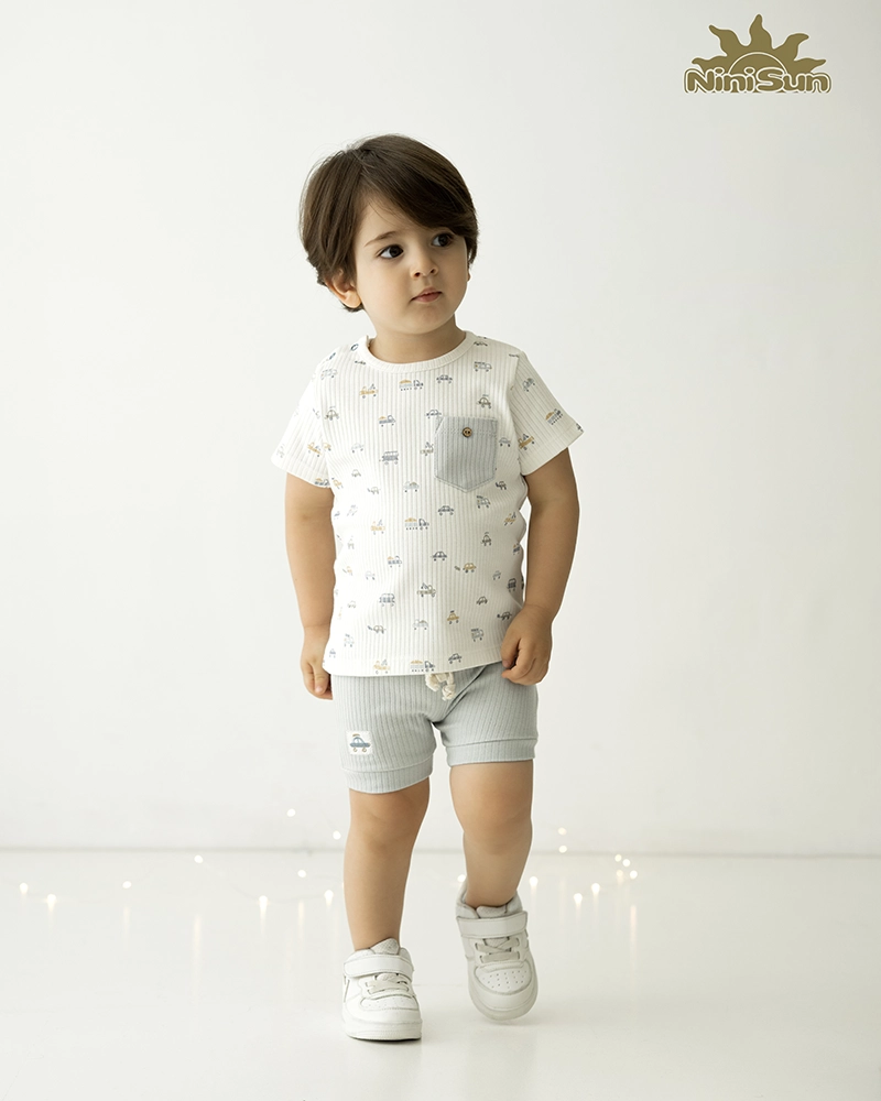 آستین کوتاه پسرانه طرح اسپیدی نی نی سان