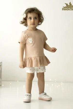 شلوارک دخترانه طرح هپی نی نی سان